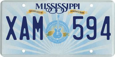 MS license plate XAM594