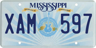 MS license plate XAM597
