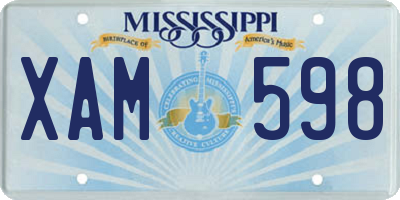 MS license plate XAM598