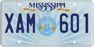 MS license plate XAM601