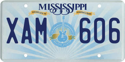 MS license plate XAM606
