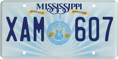 MS license plate XAM607