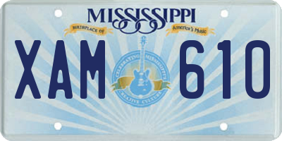 MS license plate XAM610
