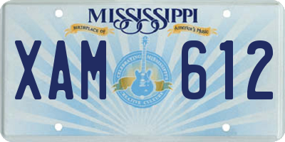 MS license plate XAM612