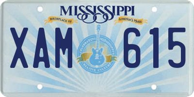 MS license plate XAM615