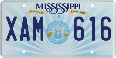 MS license plate XAM616
