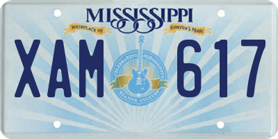 MS license plate XAM617