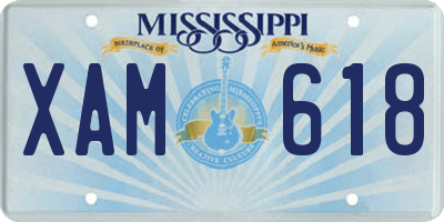 MS license plate XAM618