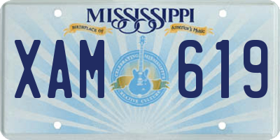 MS license plate XAM619