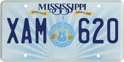 MS license plate XAM620