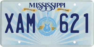 MS license plate XAM621