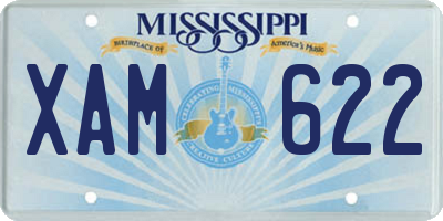 MS license plate XAM622