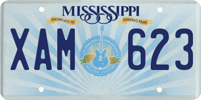 MS license plate XAM623