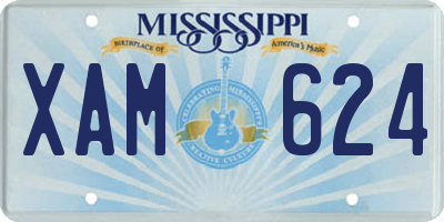 MS license plate XAM624