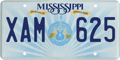 MS license plate XAM625