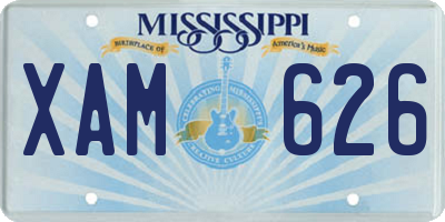 MS license plate XAM626