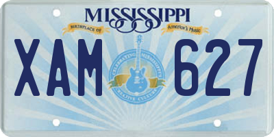 MS license plate XAM627