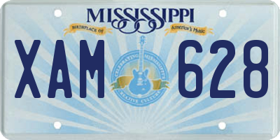 MS license plate XAM628