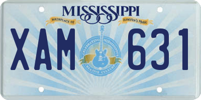 MS license plate XAM631