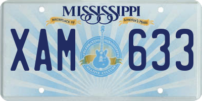 MS license plate XAM633