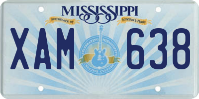 MS license plate XAM638