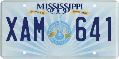 MS license plate XAM641