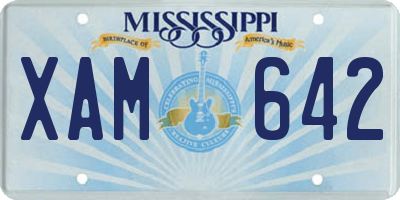 MS license plate XAM642