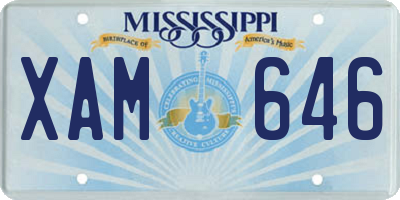 MS license plate XAM646