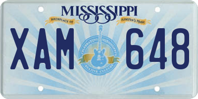 MS license plate XAM648