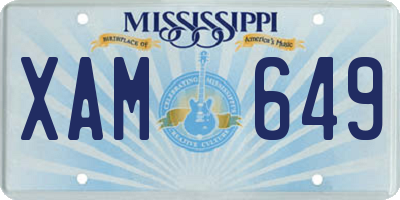 MS license plate XAM649