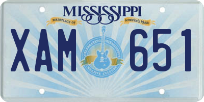 MS license plate XAM651