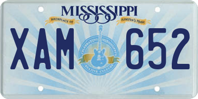 MS license plate XAM652