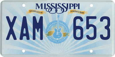 MS license plate XAM653