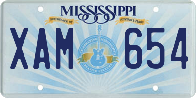 MS license plate XAM654