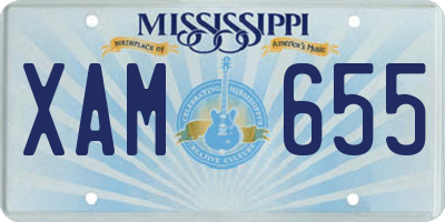 MS license plate XAM655