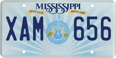 MS license plate XAM656