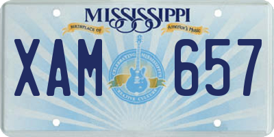 MS license plate XAM657