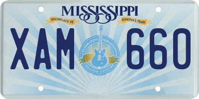 MS license plate XAM660