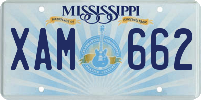 MS license plate XAM662