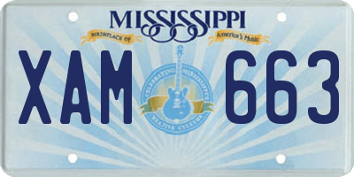 MS license plate XAM663