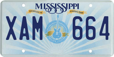 MS license plate XAM664