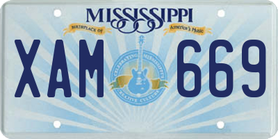 MS license plate XAM669
