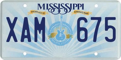 MS license plate XAM675