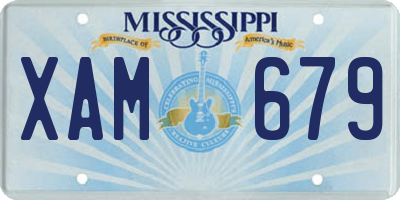 MS license plate XAM679