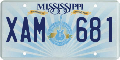 MS license plate XAM681