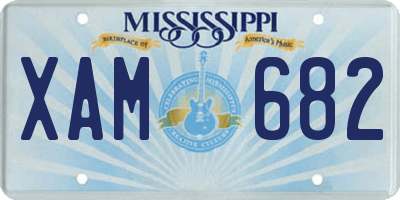 MS license plate XAM682