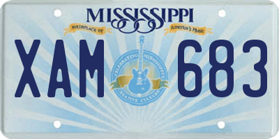 MS license plate XAM683