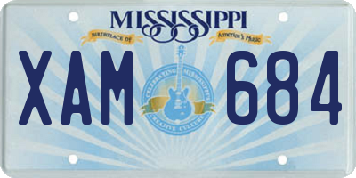 MS license plate XAM684