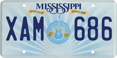 MS license plate XAM686
