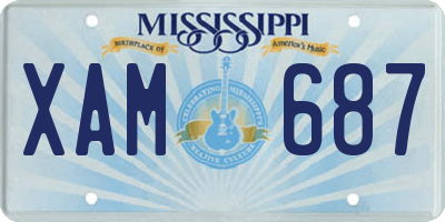 MS license plate XAM687